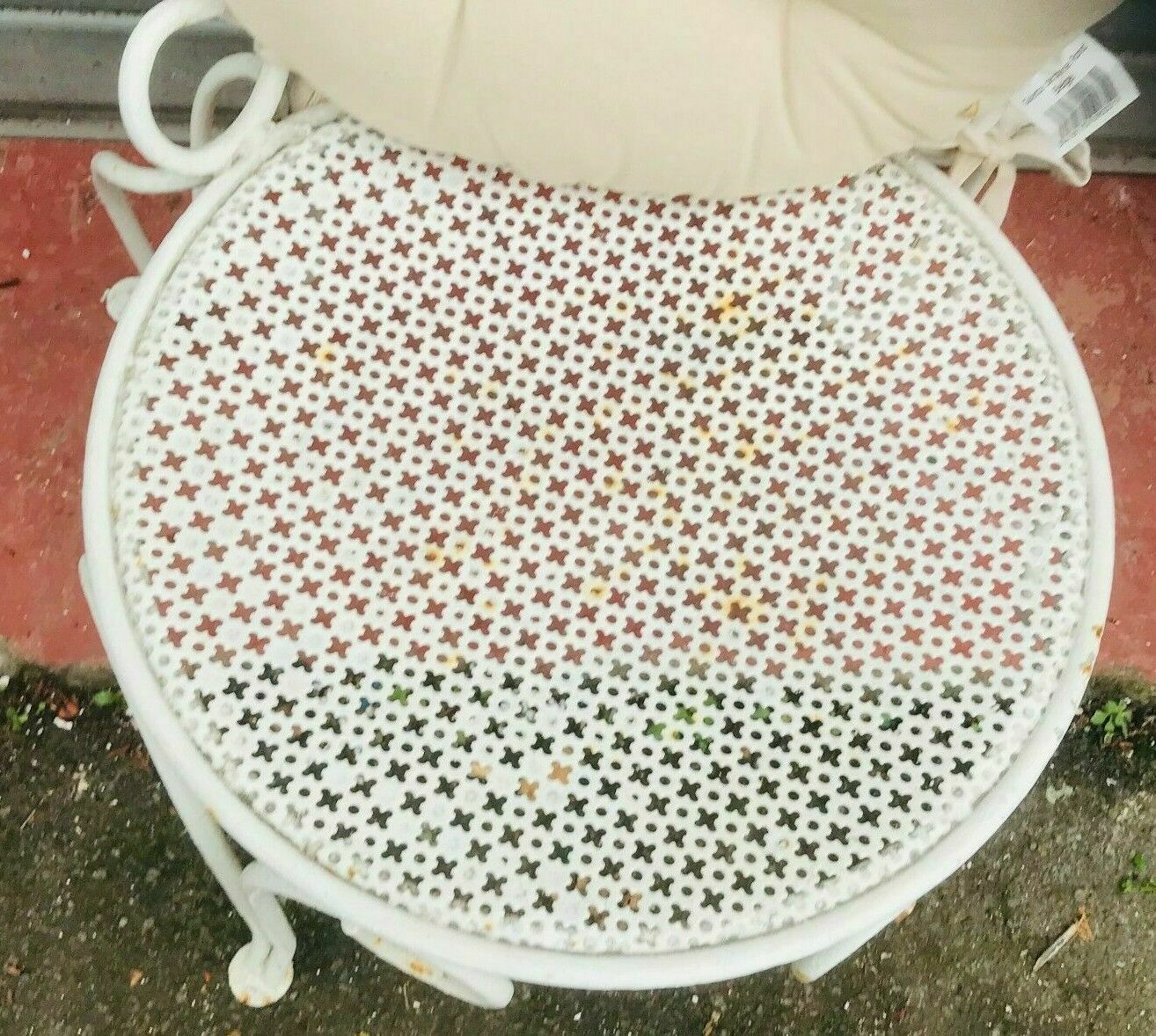 Pair Of 20th Century Patinated Wrought Iron Garden Chairs Armchairs photo buy