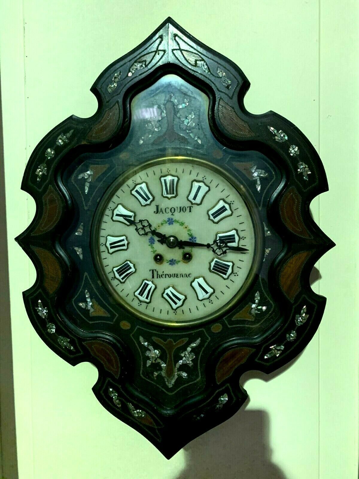 Napoleon III Wall Clock Bull's Eye 19th Century Mother Of Pearl Pendulum photo buy