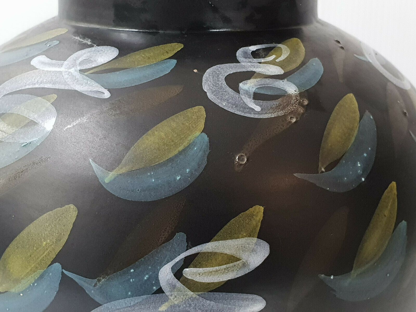 Superb Black Ceramic Ball Vase 1950 1960 Vintage Sign 50s 1950s 60s 1960s photo furniture