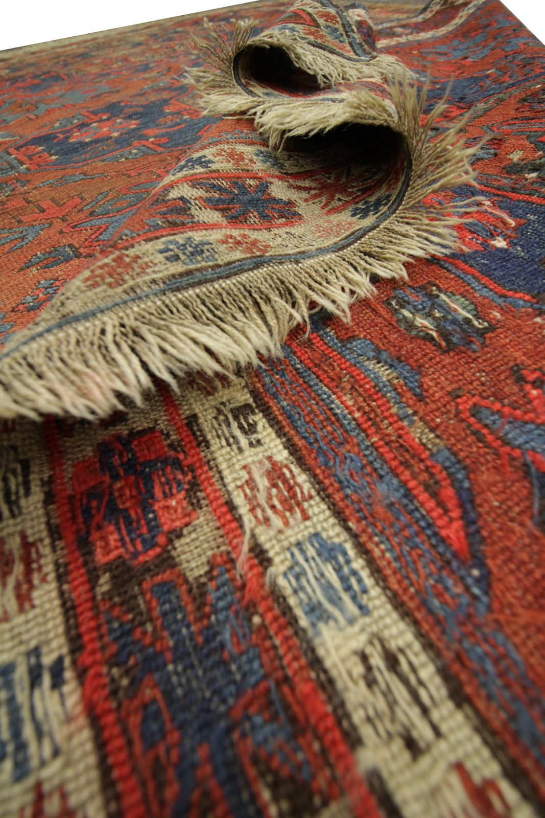 Old Worn Wool Afghan Kilim Area Rug  Handmade Geometric Wool Rug 127x170cm photo furniture