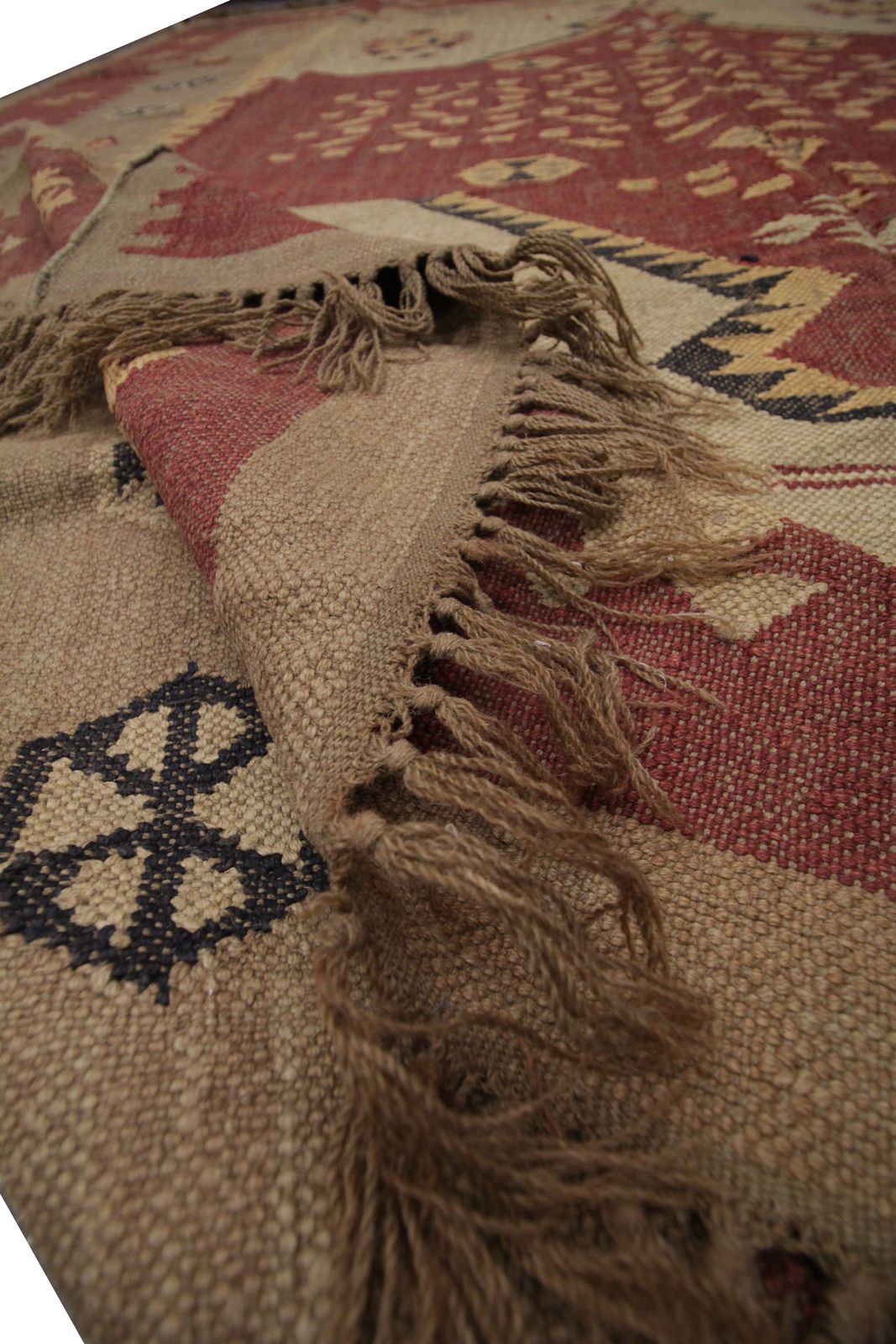 Handwoven Turkish Kilim Area Rug, Traditional Geometric Wool Rug  255x325cm photo buy