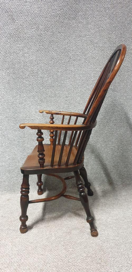Tall Yew Wood Windsor Chair photo for sale