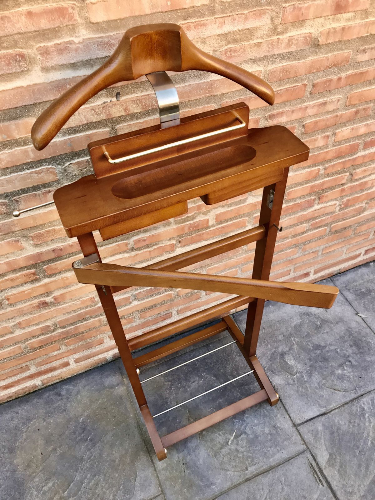 Mid Century Modern Italian Wood Valet Stand Dressboy, 1960s photo buy