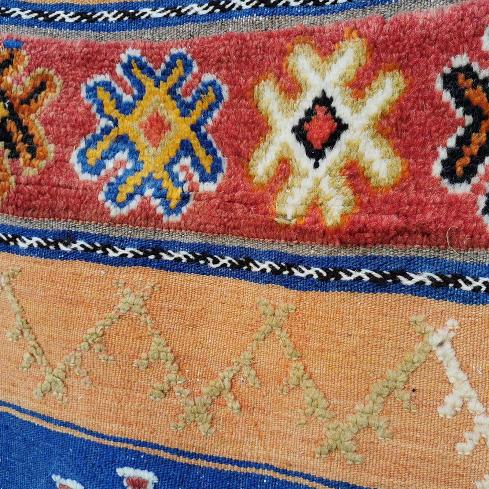 Large Handmade Moroccan Orange Berber Rug Wool photo buy