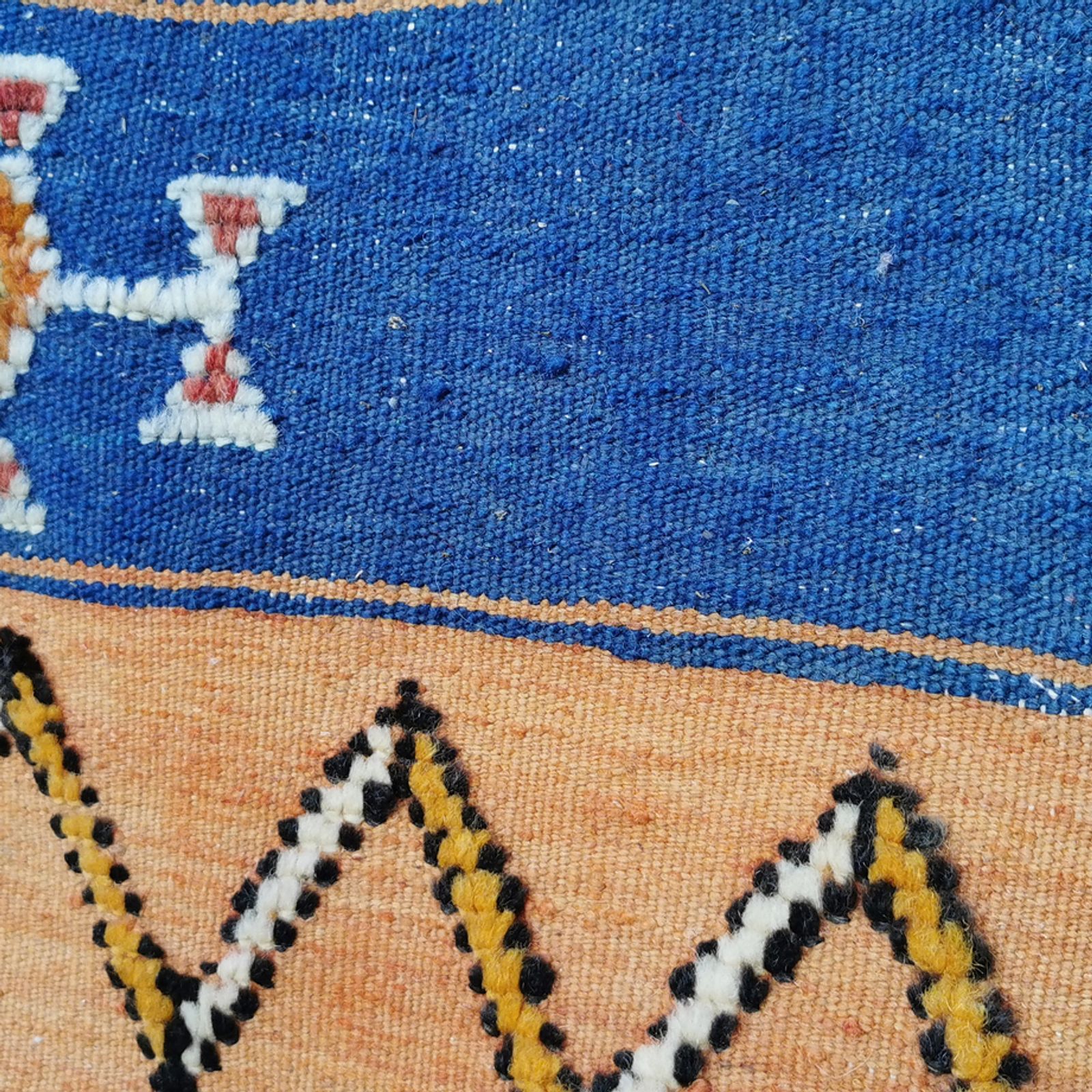 Large Handmade Moroccan Orange Berber Rug Wool photo vintage