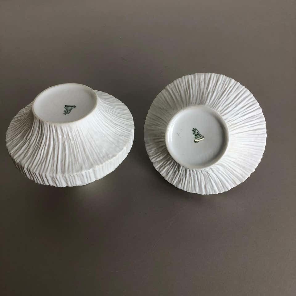 photo vinterior Set Of 2 Porcelain Op Art "Stone" Vase By Heinrich Selb, Germany, 1970s