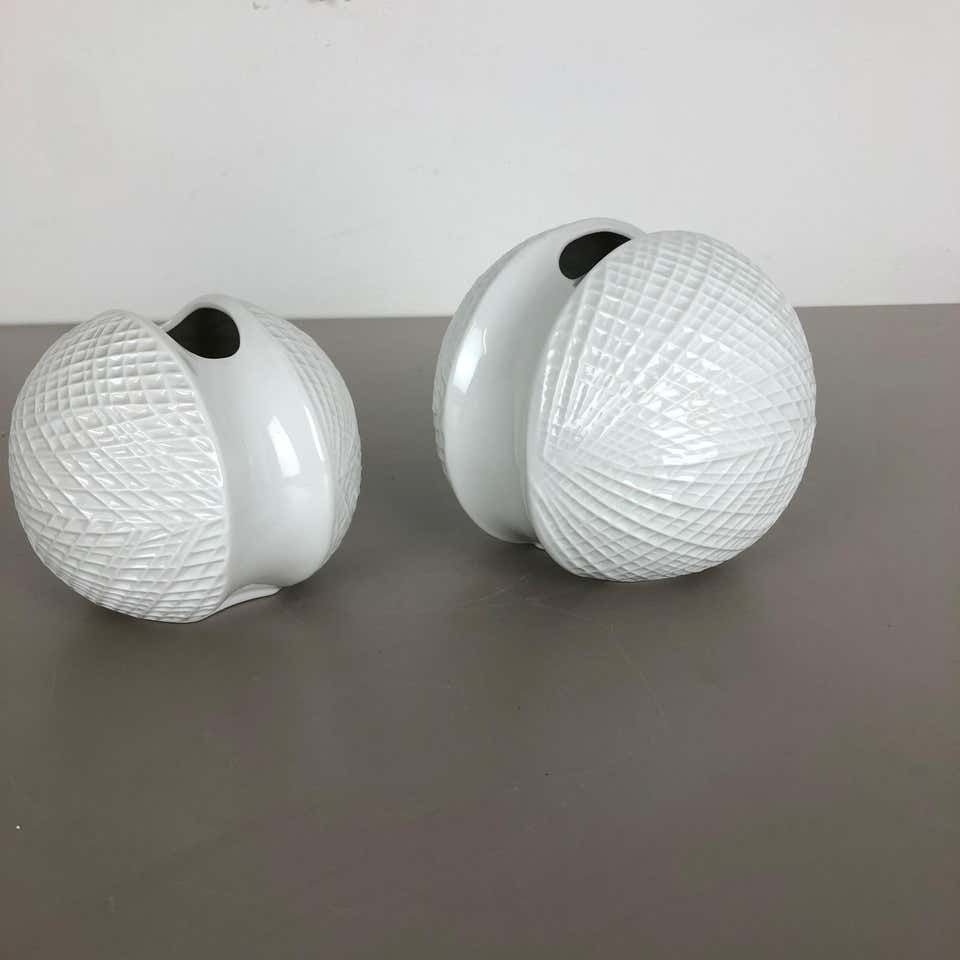 photo vinterior Set Of 2 Porcelain Op Art "Jojo" Vase By Wunsiedel Bavaria, Germany, 1970s
