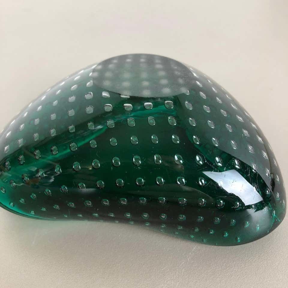 photo buy Murano Glass Bullicante "Green" Bowl Element Shell Ashtray Murano, Italy, 1970s
