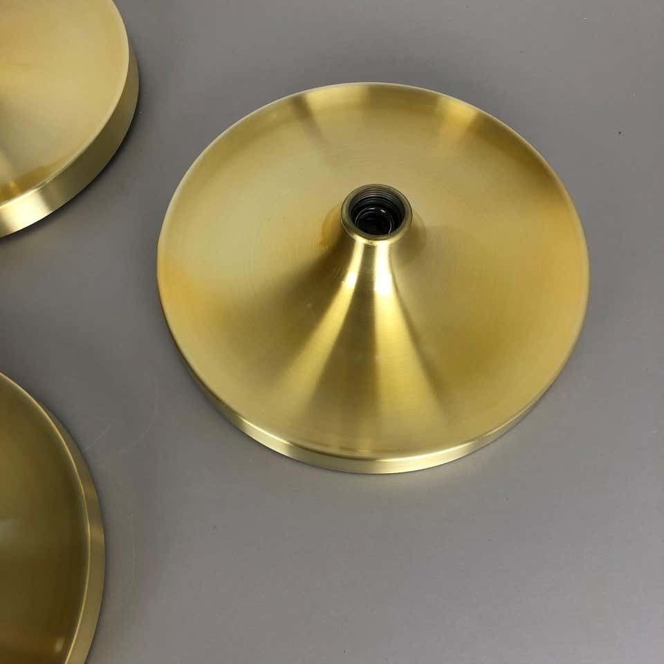 photo vinterior Set Of Three Gold 1960s Charlotte Perriand Disc Wall Light By Honsel, Germany