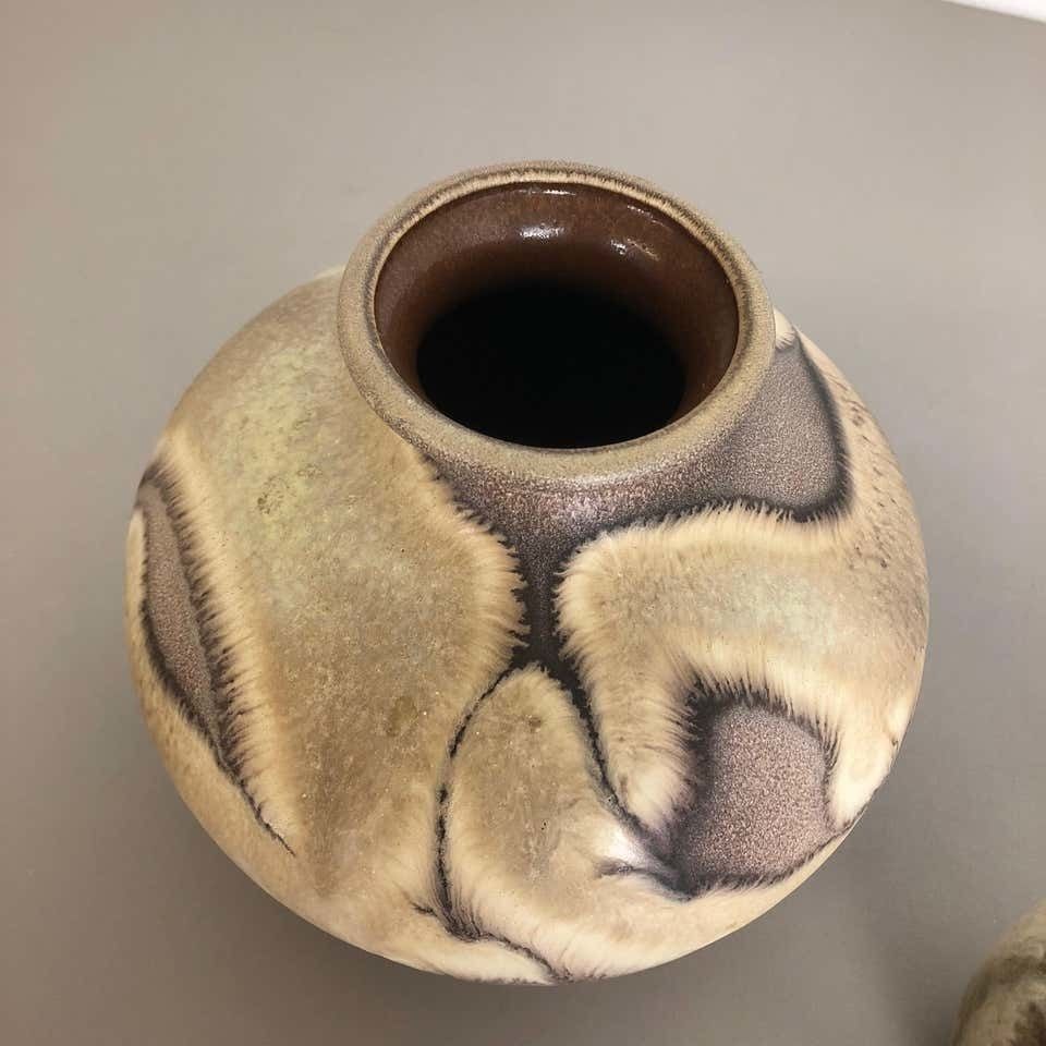 Home Decor Set Of 2 Pottery Vases Fat Lava Abstract Designed By Ruscha, Germany, 1960s photo