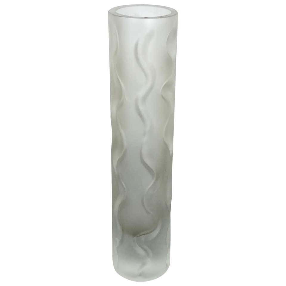 Large 1970s Hand Blown "Brutalist" Glass Vase By Peill And Putzler, Germany