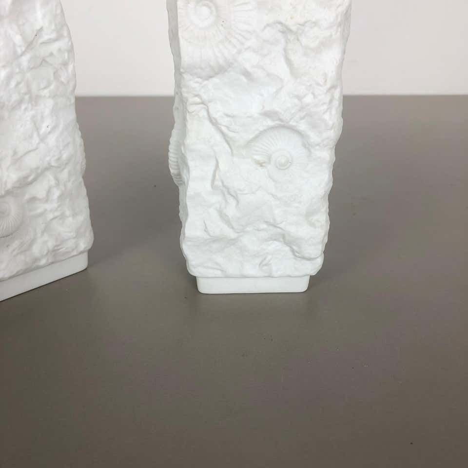 Home Decor Set Of 2 Original 1970s Op Art Biscuit Porcelain Vase By Ak Kaiser, Germany photo