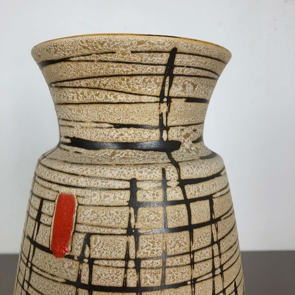 Large Op Art Abstract Pottery Floor Vase Made By Bay Ceramics, Germany, 1960s photo 498.0