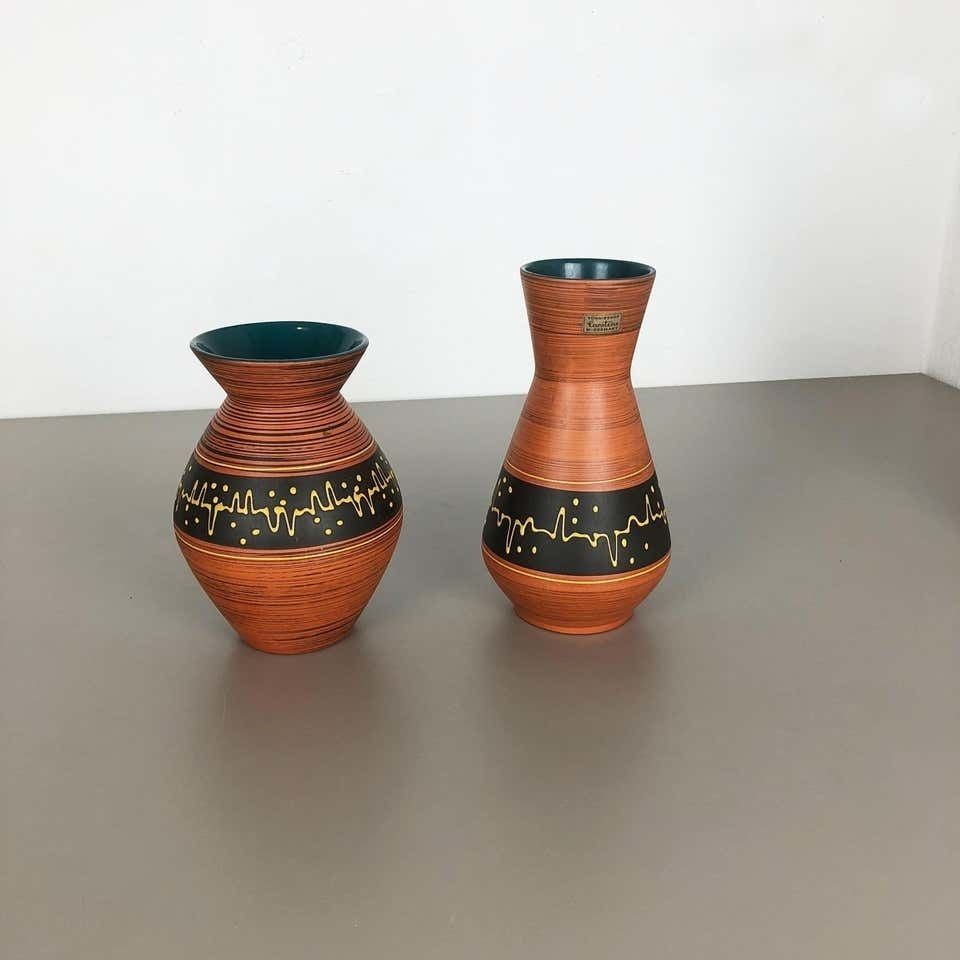 Set Of 2 Ceramic Pottery Vase Heinz Siery Carstens Tönnieshof, Germany, 1960s photo for sale