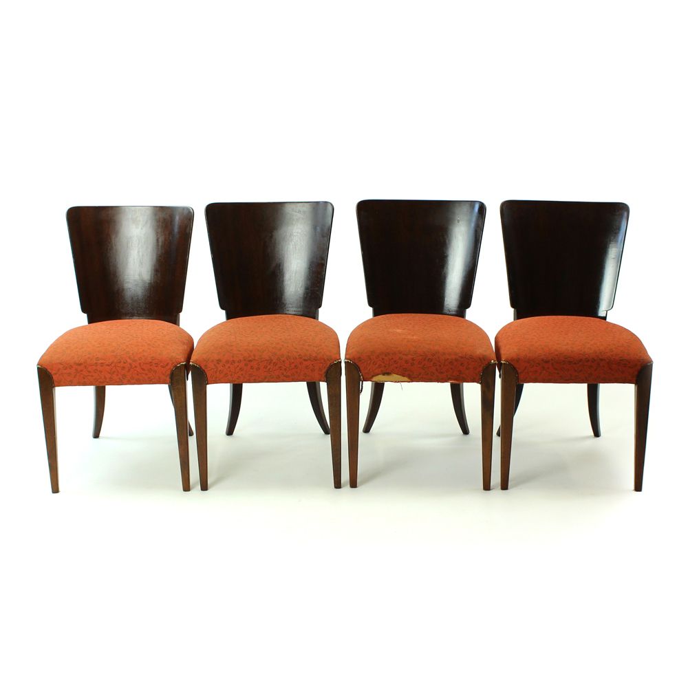 Set Of 4 Dining Chairs H 214 By Jindrich Halabala, Set Of Four, Czechoslovakia, 1930s photo Furniture