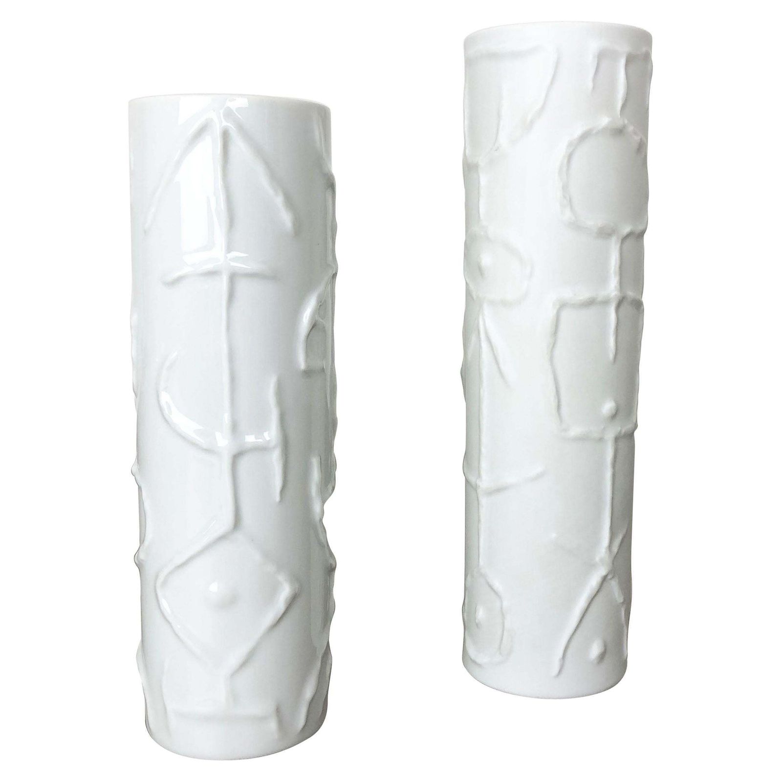 Set Of 2 Abstract Porcelain Vases By Cuno Fischer For Rosenthal, Germany, 1980s photo furniture