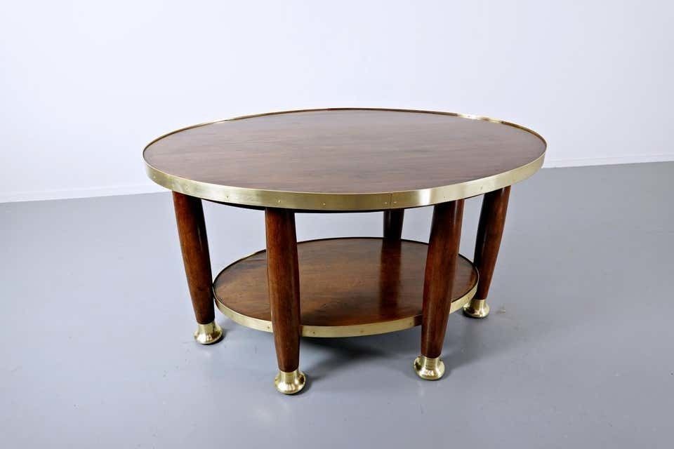 Art Nouveau Table In The Style Of Adolf Loos, Wood And Brass, Circa 1910