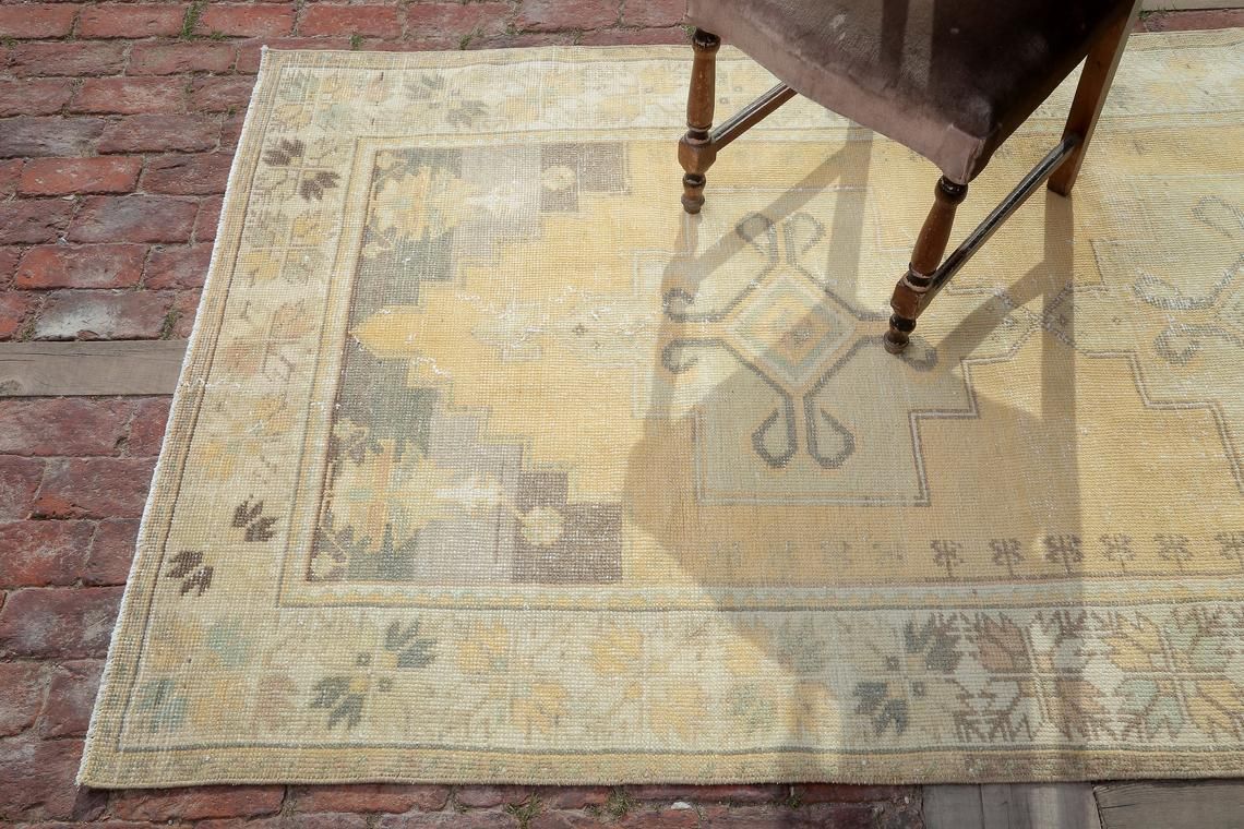 Decorative Rug, Handmade Rug, Anatolian Rug,Oriental Rug, Area Rug, Turkish Rug, Oushak Rug, Bohemian Rug, Vintage Rug 4.3 X 8.3 Ft photo furniture