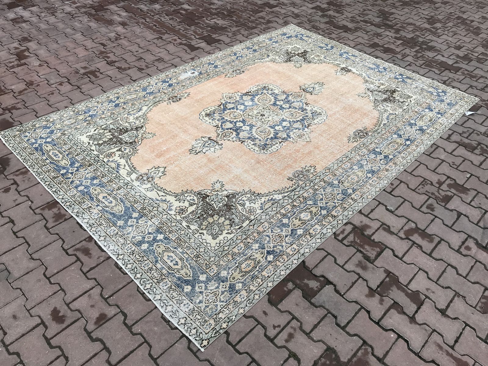 Antique Rug,Turkish Rug,Vintage Rug,Area Rug,Decor Rug,Oushak Rug,Pastel Rug, Vintage Turkish Rug,Interior Rug,Design Rug photo for sale