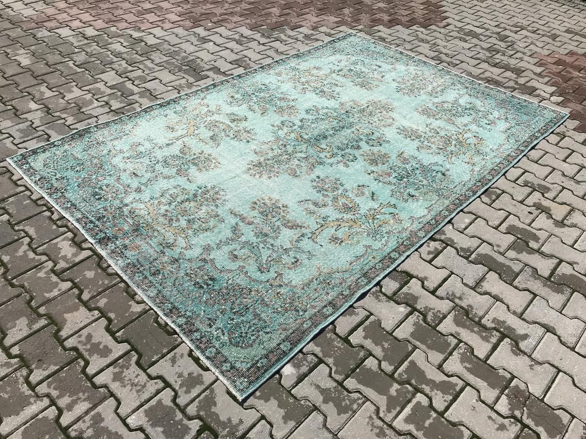 Blue Rug,6''X9'3’'Rug,Vintage Anatolian Rug,Tribal Rugs,Boho Rug,Handwoven Rug,Decorative Rug,Pastel Rug,Floor Rug,Turkish Rug,Design Rug photo for sale