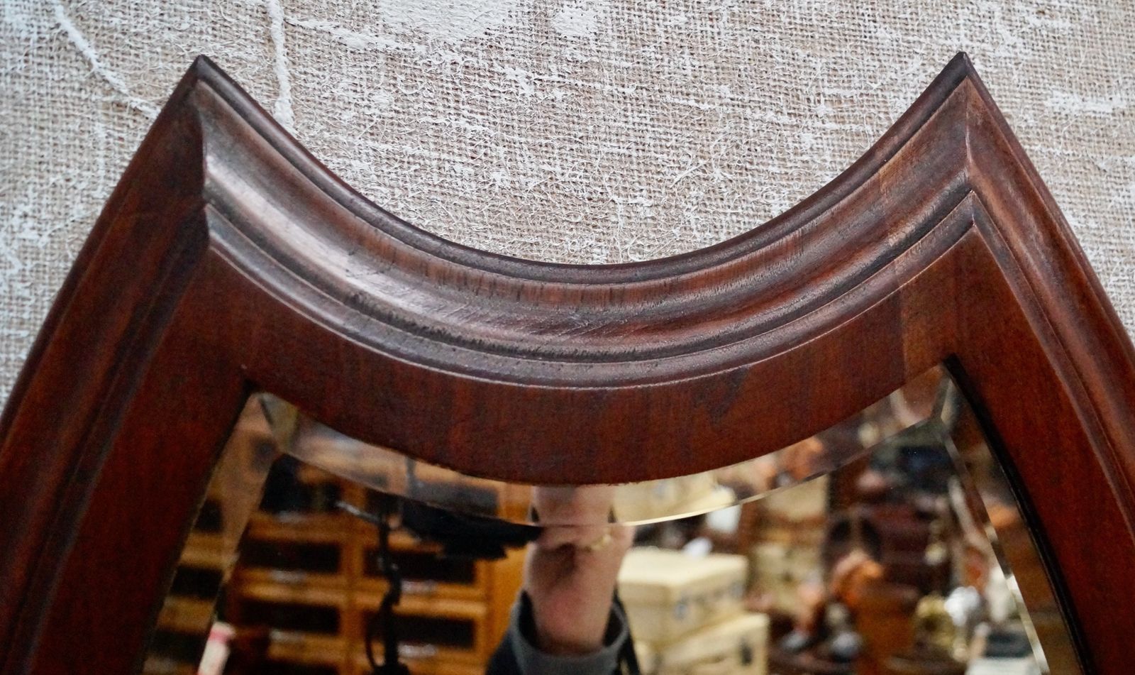 Victorian Mahogany Horseshoe Mirror photo vintage