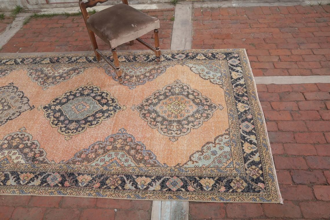 Anatolian Runner Rug, Wide Runner Rug, Runner Rug, Turkish Runner Rug, Hallway Rug, Antique Runner Rug, Oushak Runner Rug, 4.8 X 13.4 Ft