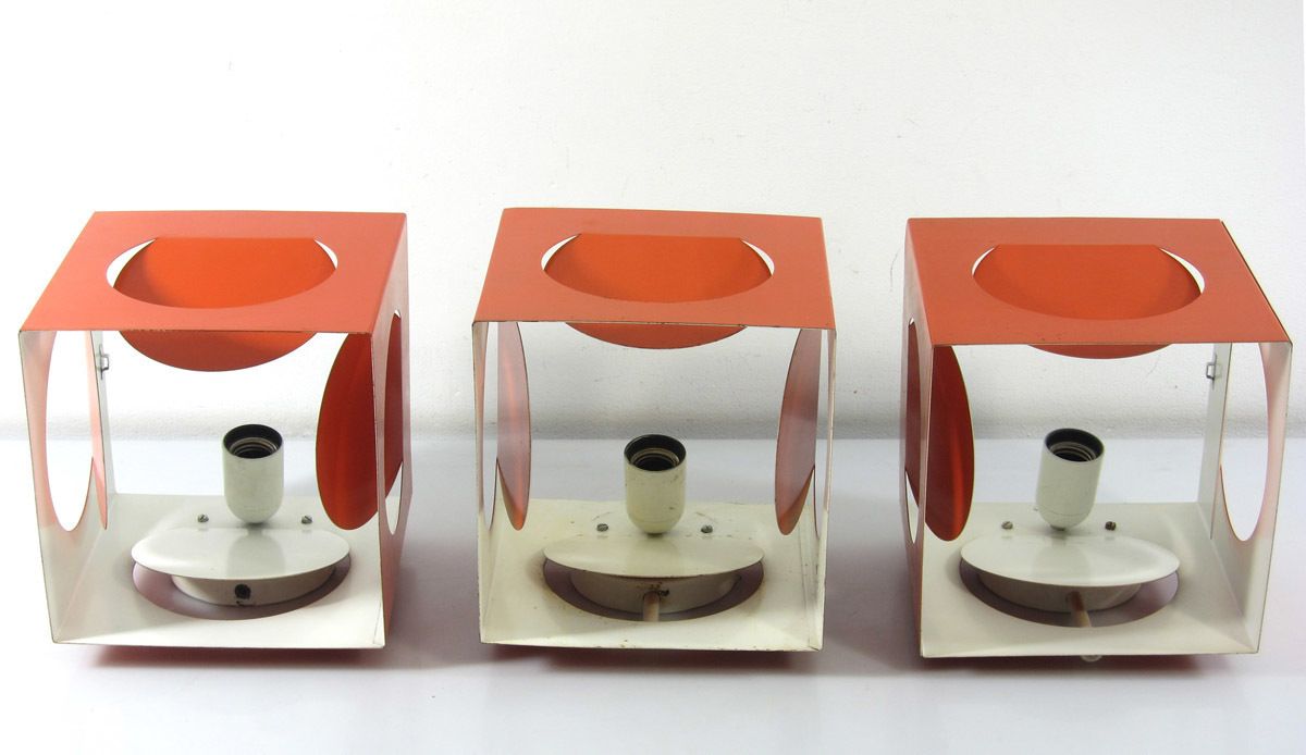 3 Stockmann Orno Orange Vintage Shogo Suzuki Lamps photo buy
