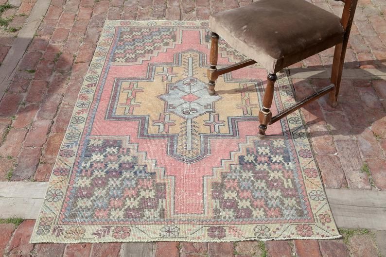 Turkish Rug, Vintage Rug, Anatolian Rug, Oushak Rug, Oriental Rug, Decorative Rug, Area Rug, Handmade Rug, Bohemian Rug