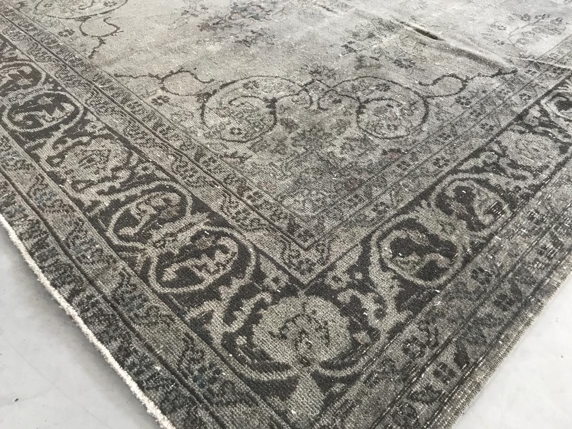 6'9''X10'6''Rug,Turkish Rug,Vintage Rug,Design Rug,Overdyed Rug,Floor Rug,Boho Rug,Gray Rug,Gray Vintage,Large Rug,Oversize Rug,Rugs photo buy