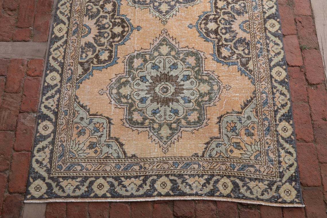 Runner Rug, Anatolian Runner Rug, Wide Runner Rug, Turkish Runner Rug, Hallway Rug, Antique Runner Rug, Oushak Runner Rug, 4.1 X 13.1 Ft photo for sale