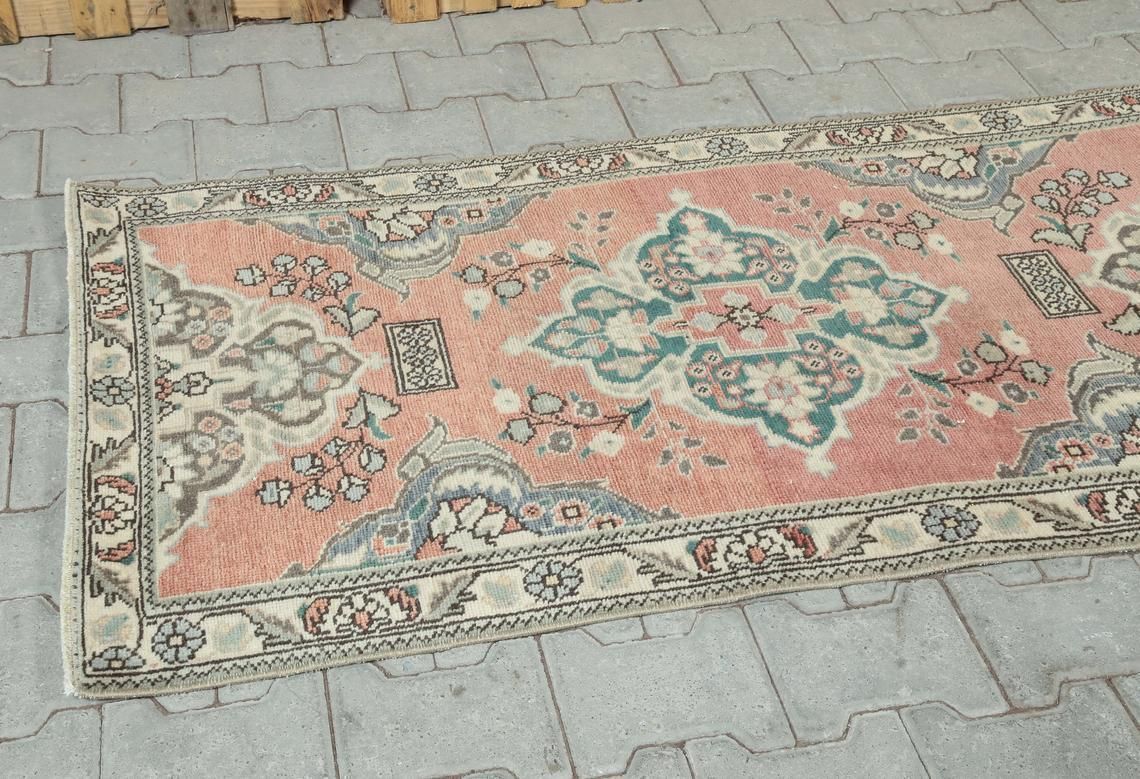 3 X 10 Ft, Thin Runner Rug, Turkish Runner Rug, Rare Runner Rug, Vintage Runner Rug, Oushak Runner Rug,Anatolian Runner Rug,Bohemian Rug