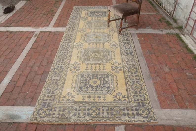 Oushak Runner Rug, Turkish Runner Rug, Anatolian Runner Rug, Vintage Runner Rug, Antique Runner Rug, Hallway Rug, Runner Rug