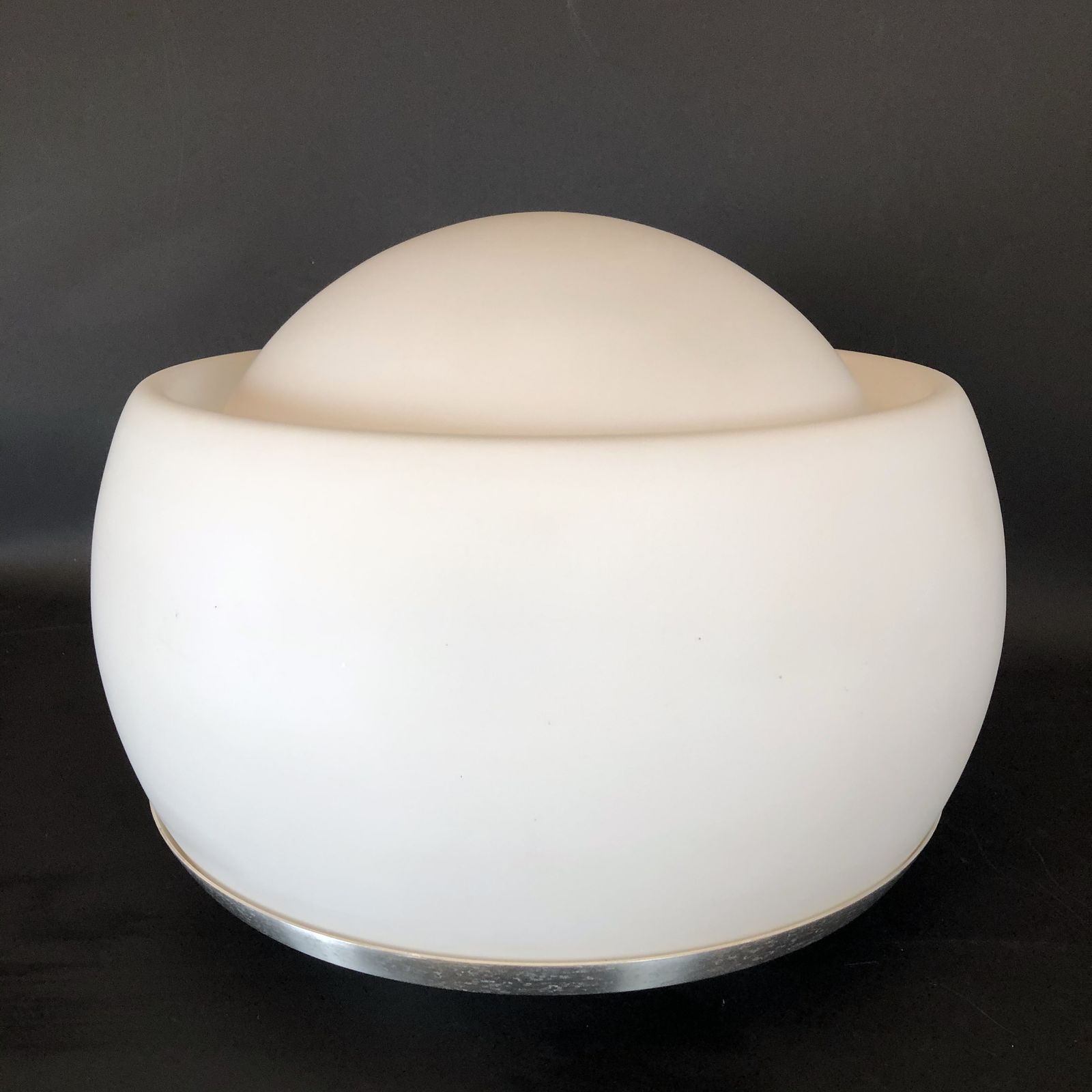 Rare Italian Opaline Glass Table Lamp By Pia Guidetti Crippa For Lumi From 70s. Labeled. photo Lighting