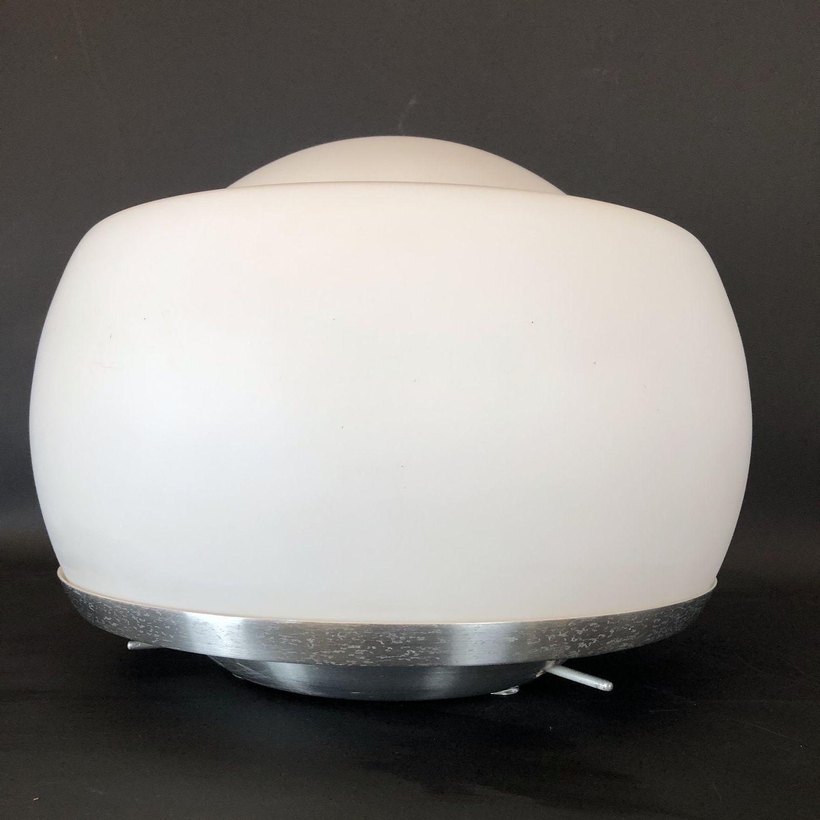 Lighting Rare Italian Opaline Glass Table Lamp By Pia Guidetti Crippa For Lumi From 70s. Labeled. photo