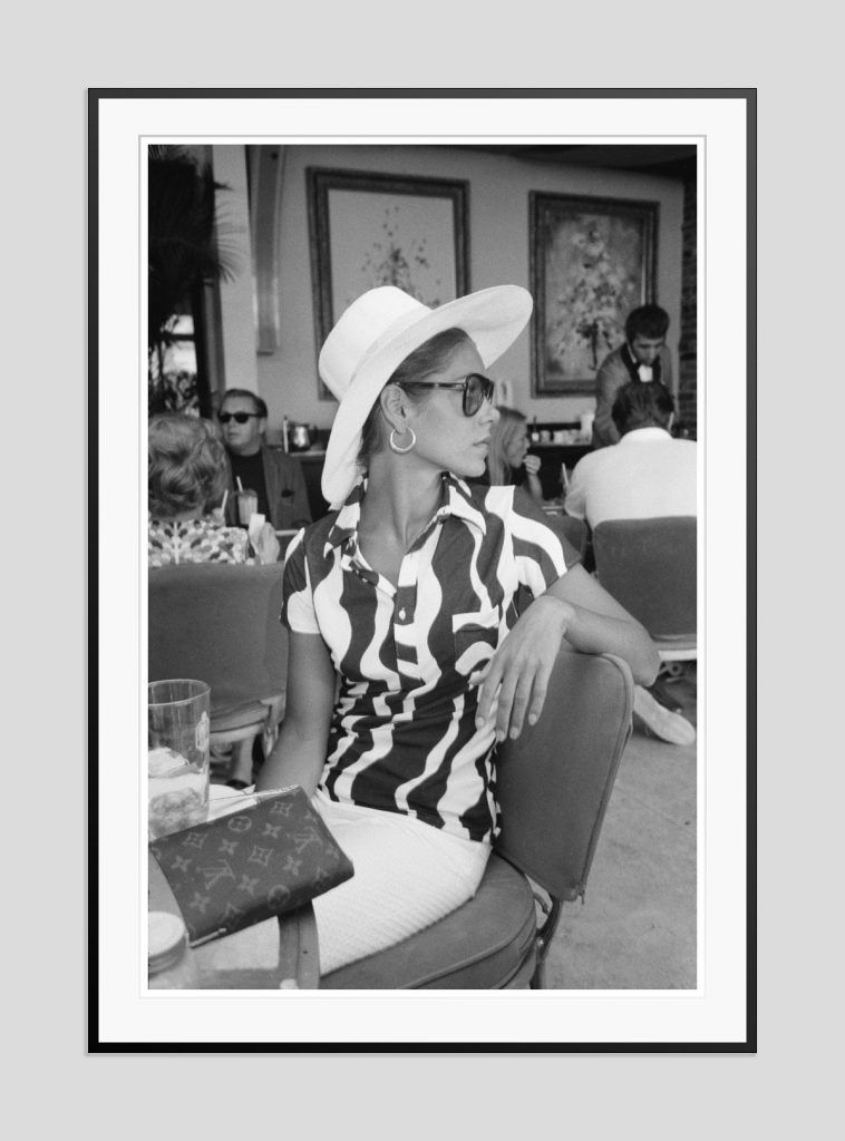 Slim Aarons 'Palm Bay Club' 1965 Oversize Black Frame Silver Gelatine Fibre Print