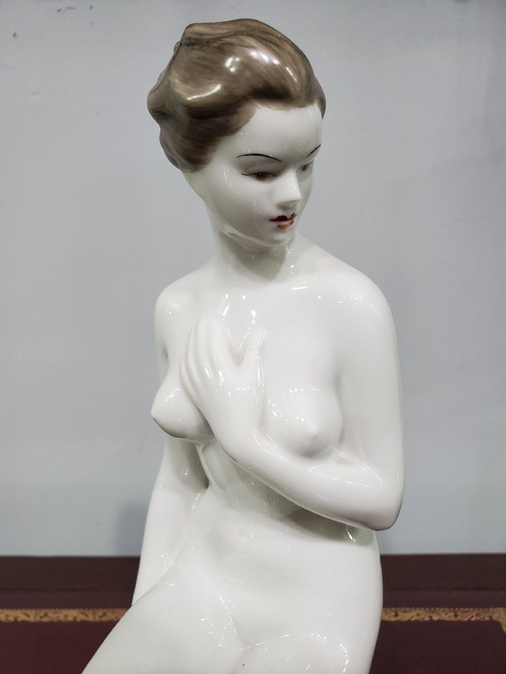 Hollohaza Hungarian Art Deco Nude Porcelain Girl C1930s photo furniture