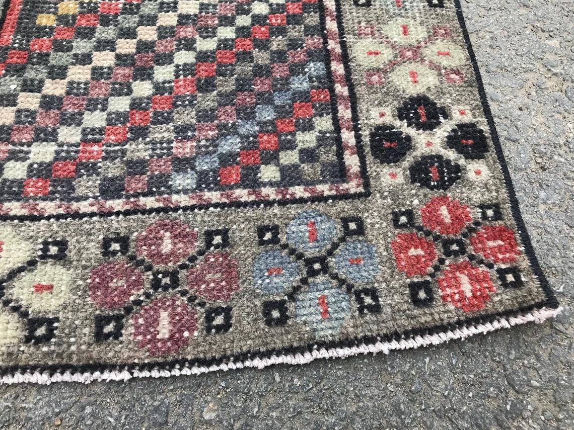 3'4x6'2 Ft,Dıstressed Anatolian Rug,Rug Vintage,ınterior Desing,Bohemian Rug,Oushak Rug,Carpet Rug Handmade,Wool Rug,Decorative Rug,Alfombra photo vinterior