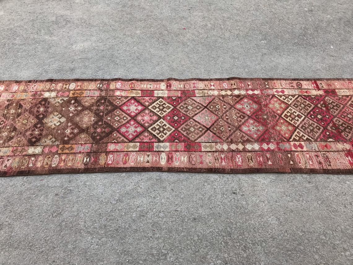 Runner Rug,Pastel Runner,Oushak Runner,Wool Rug,Home Decor,Anatolian Runner,Turkish Rug,Bohemian Rug,Area Rug,Carpet Rug,Turkish Runner Rug, photo vintage