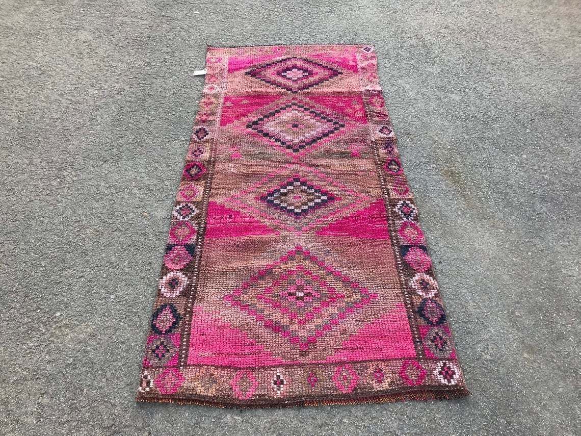 Turkish Pink 6'6x2'9 Ft,Runner Rug,Runner Rug,Oushak Runner,Wool Rug,Home Decor,Anatolian Runner,Turkish Rug,Bohemian Rug,Area Rug,Special photo 290.0