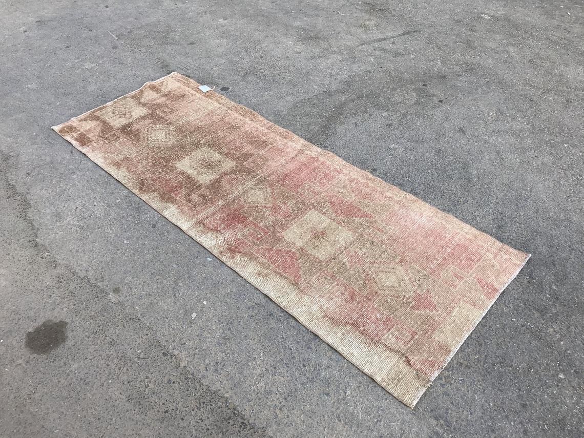 7'5x2'7feet,Turkish Runner Rug,Pastel Runner,Oushak Runner,Wool Rug,Home Decor,Anatolian Runner,Turkish Rug Runner,Hallway Rug,Faded Rug