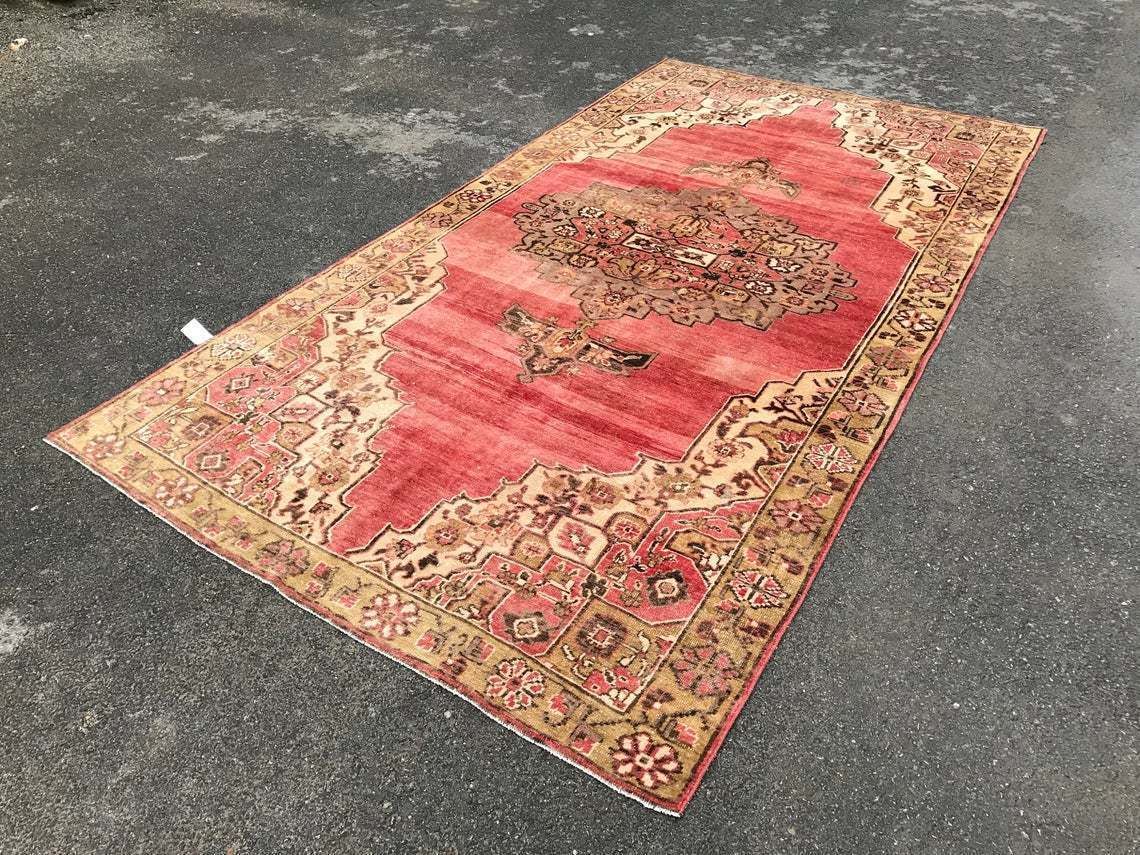 Turkish Bohemian Vintage Rug,Oushak Area Carpet,Wool Carpet, Handmade Anatolian Carpet