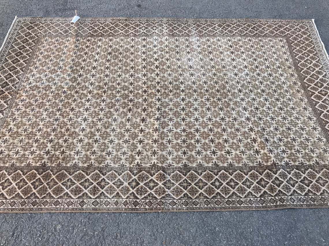 Turkish Bohemian Rug,Vintage Oushak Carpet,Area Wool Carpet,Decorative Handmade Anatolian Wool Carpet photo vinterior