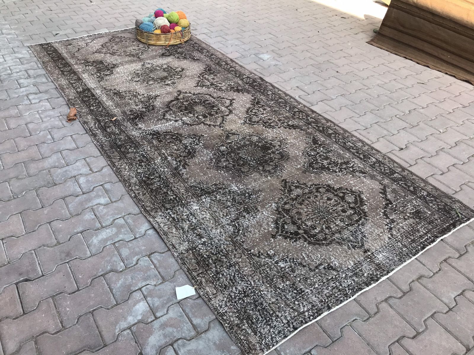 Turkish Rug,Wide Runner,Black Runner Rug,Anatolian Runner Rug,Decorative Rug,Oushak Rug,Bohemian Rug,Wool Rug,Area Rug,Runner Rug,Rugs photo for sale