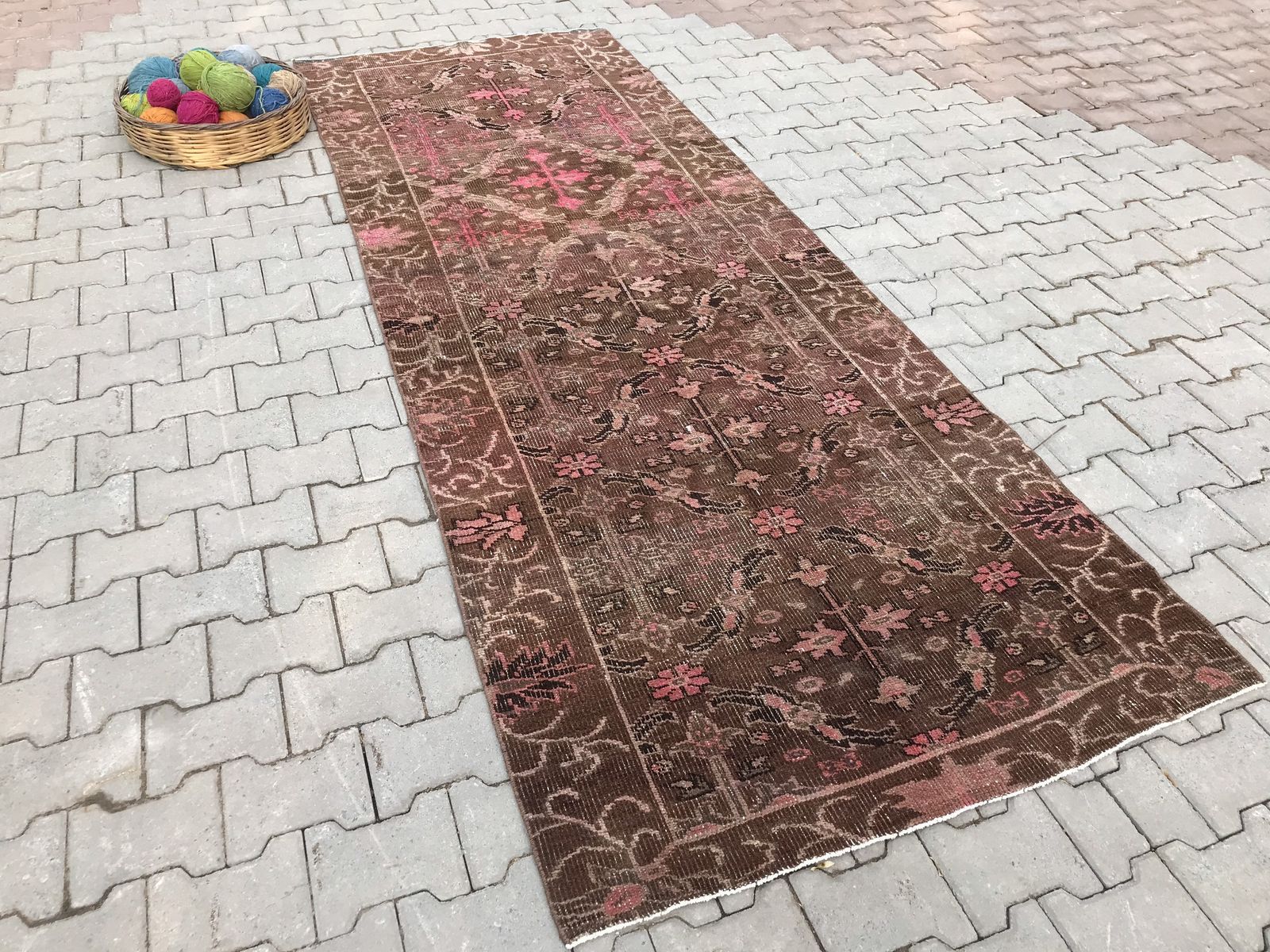 photo furniture Anatolian Runner Pink Rug,Bohemian Runner Rug,Oushak Runner Rug,Turkish Runner Rug,Runner Rug,Decorative Runner Rug,Home Decor,Aztec Rug