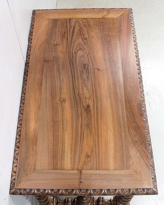 Office Table In Solid Walnut, Louis XIII Style  19th Century photo 2884.0