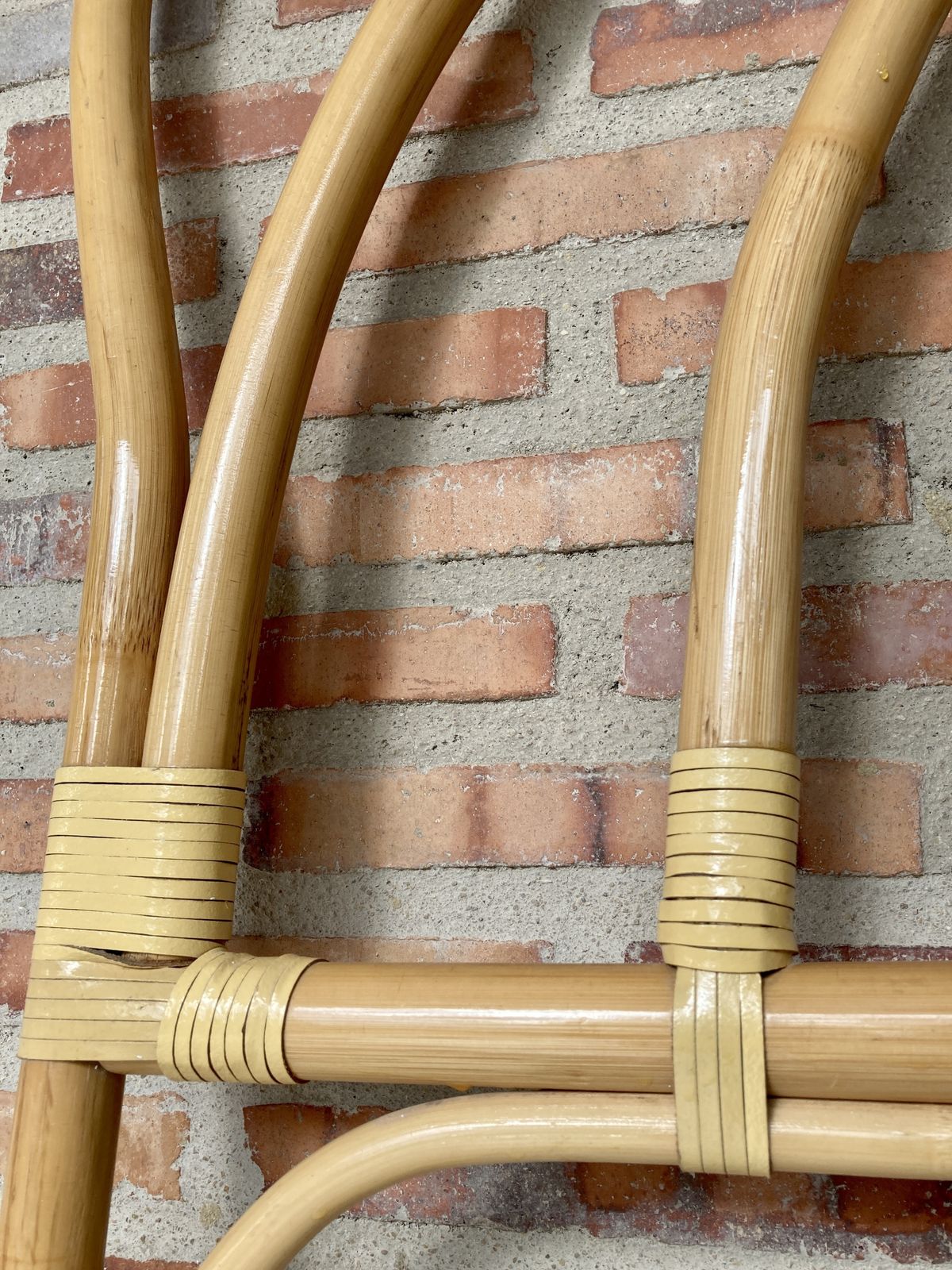 Mid Century Bamboo And Rattan Single Headboard Bed photo for sale