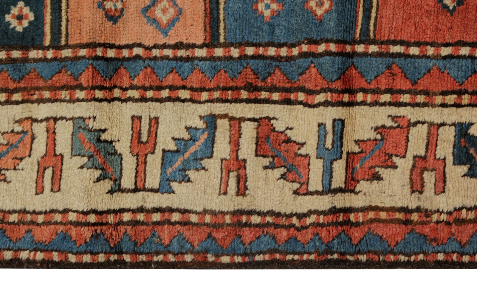 Antique Hand Made Caucasian Shirvan Runner Rug 119x343cm photo for sale