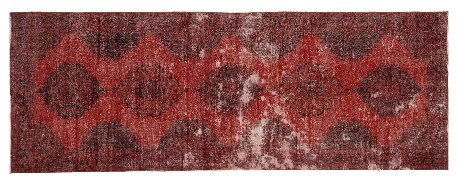 Decorative Hand Knotted Wool Turkish Red Runner Carpet photo buy