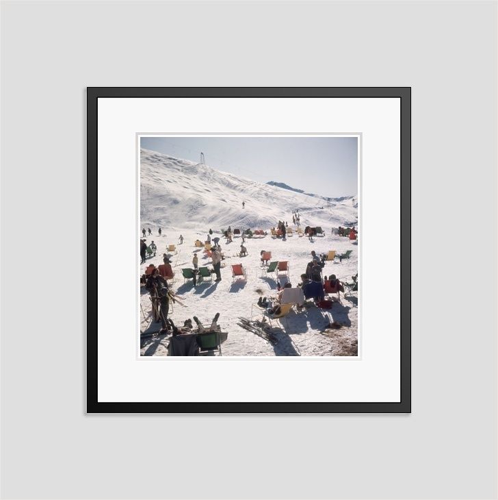 Slim Aarons 'Skiers At Verbier' 1964 C Type Print Framed In Black