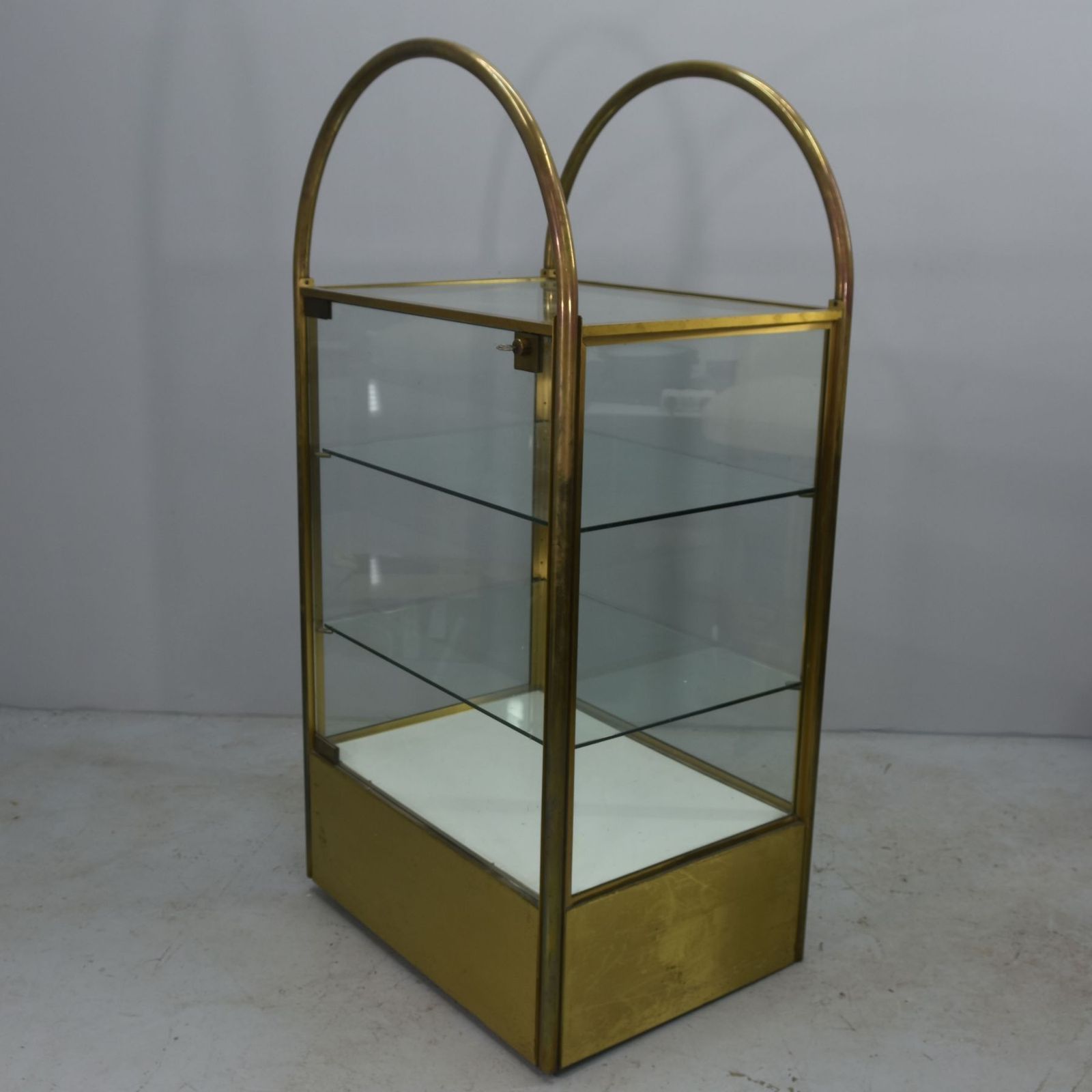 Collector's Arched Brass Showcase 1970 photo furniture